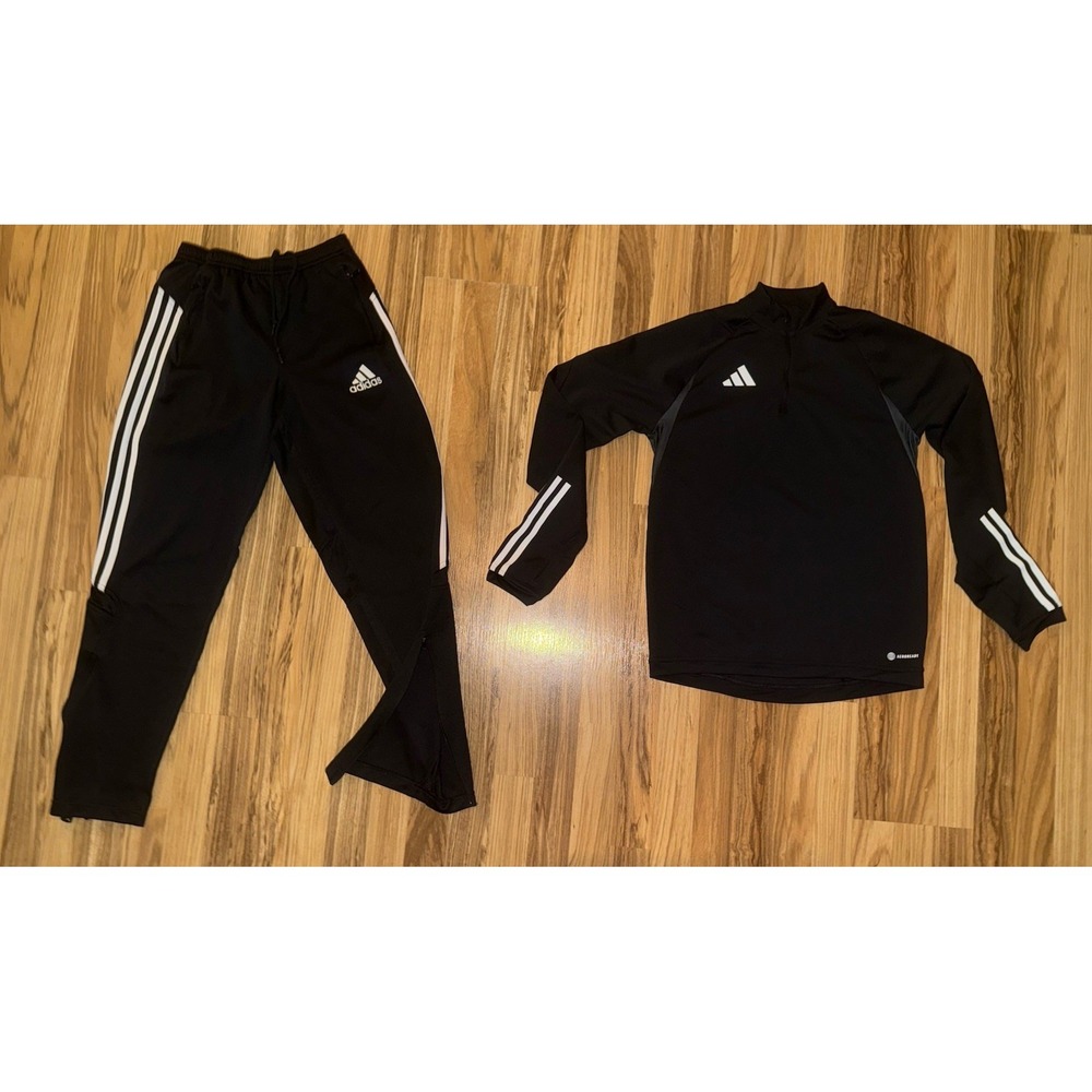 Adidas Boys Sz XL Lot Dri-fit Jogger Sweatpants Quarter 1/4 Zip Long Sleeve‎